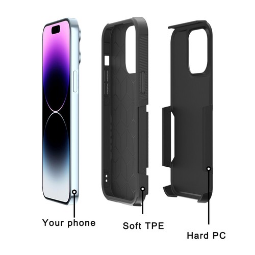 Funda delgada resistente a prueba de golpes para 13 14 Pro Max + vidrio templado premium - Imagen 4 de 19