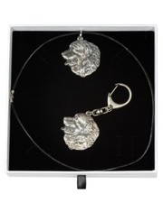 Bernese Mountain Dog - keyring, necklace, set with a dog in white box, ArtDog UK