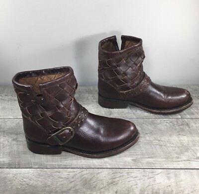 Matisse Motorcycle Biker Leather Short Womens Engineer Harness Boots Size 6.5