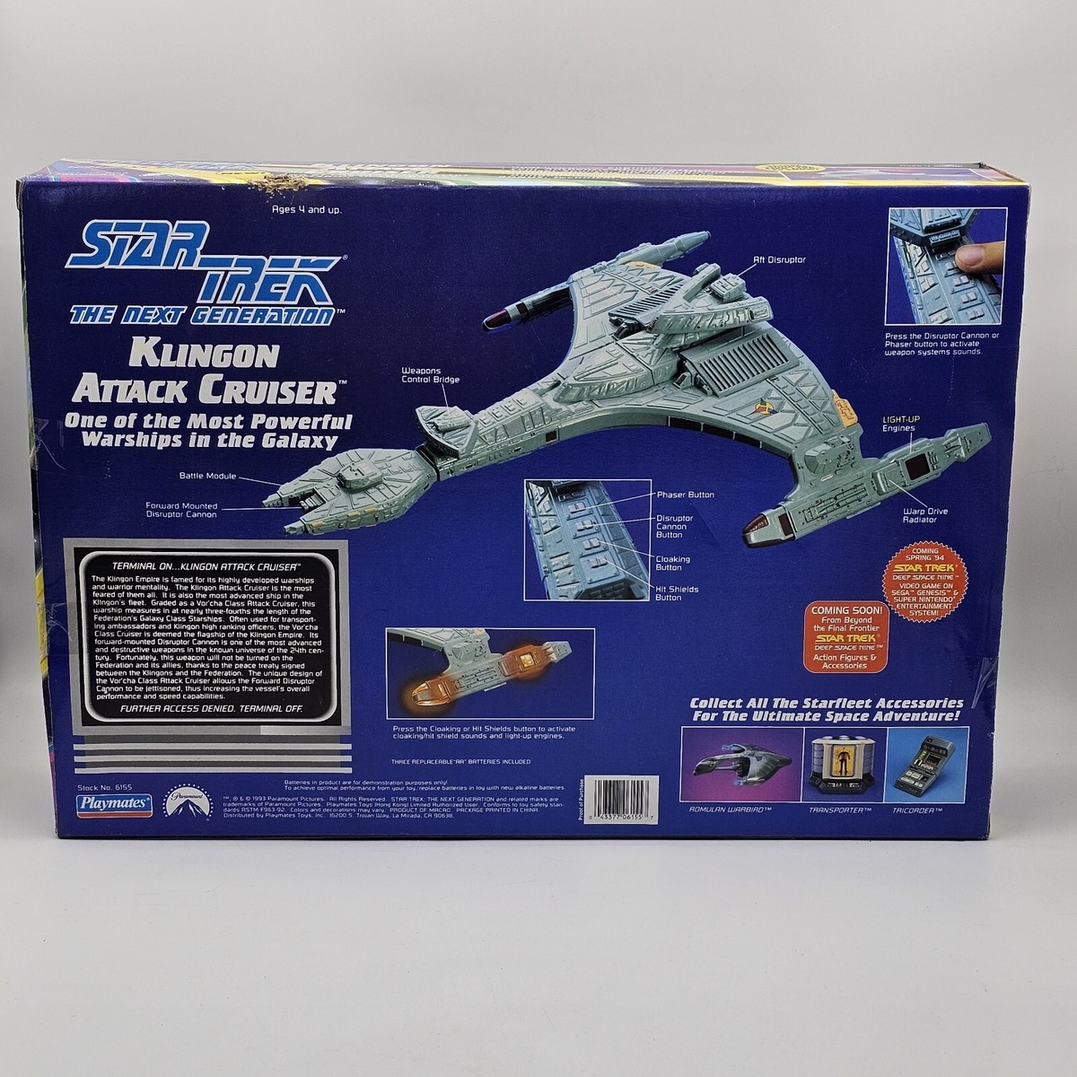 Star Trek The Next Generation Klingon Attack Cruiser Vintage