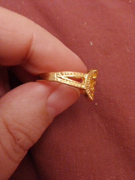 Alternate view of Gold Plated Ohm Ring Size Usa Size 7.5