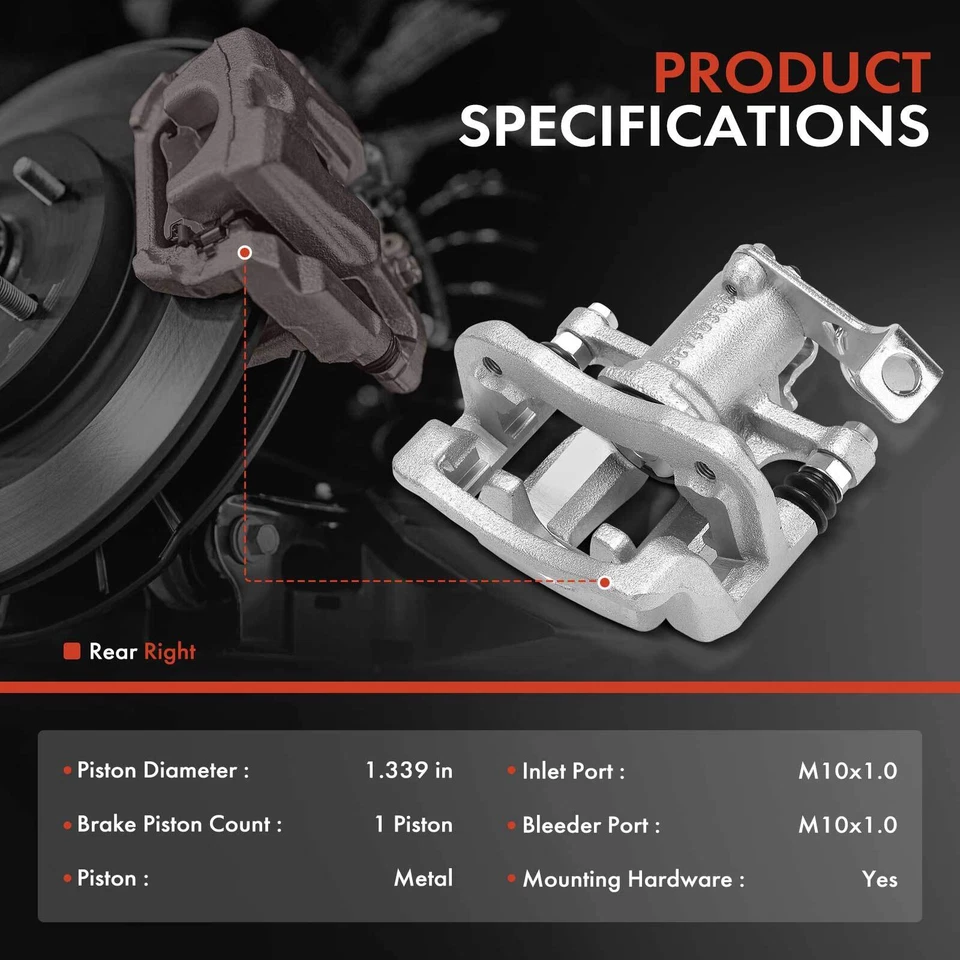 Pinza de freno lateral pasajero trasero con soporte para Hyundai Accent 18-22 Kia Rio Foto 2 de 4