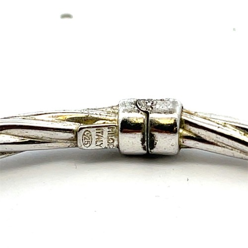 Milor Italy 925 Sterling Silver Twisted Hinged Bangle 7.5” Bracelet - 9.6 Grams - Picture 4 of 6