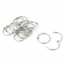 Metal Notebook Loose Leaf Binder Locking Ring Silver Tone 26mm Inner Dia 15pcs