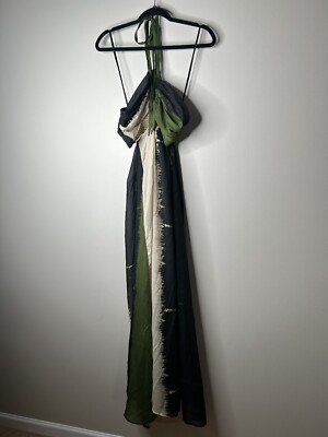 Fashion Nova Gypsy Love Olive Green Combo Cutout Maxi Dress Women's Size  Small S | eBay