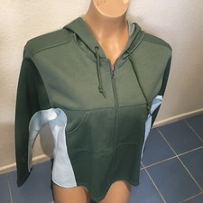 ADIDAS Green Blue Zip Up Athletic Hoodie Jacket with Pockets - Women's Large