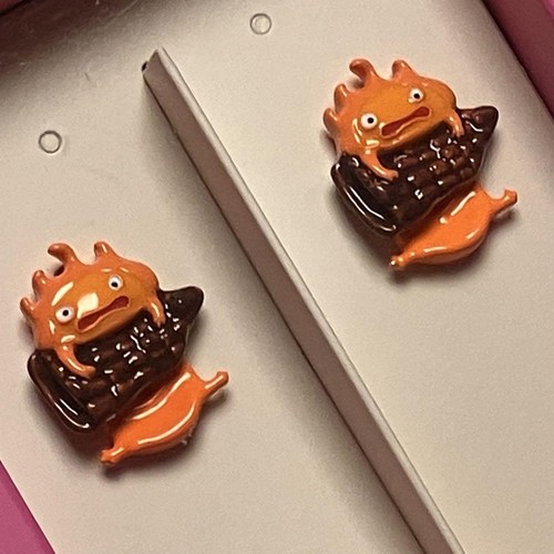 Howl's Moving Castle Calcifer Earrings Ghibli Park Valley of Witches Exclusive - Picture 16 of 24
