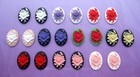 20 unset Mixed Colors ROSE 25mm x 18mm Costume Jewelry 10 pairs craft CAMEOS Lot — photo 1