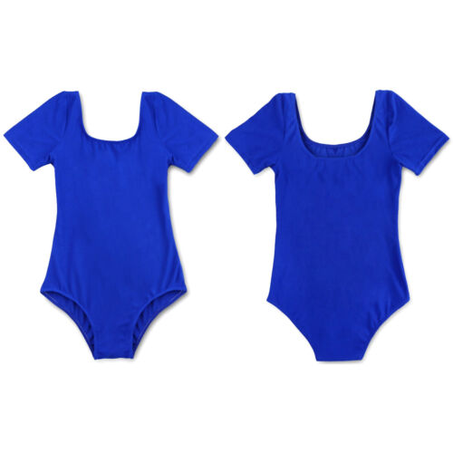 Kid Girl Leotard Ballet Dance Short Sleeves Tank Leotard Cami Gymnastic Bodysuit - Picture 66 of 88