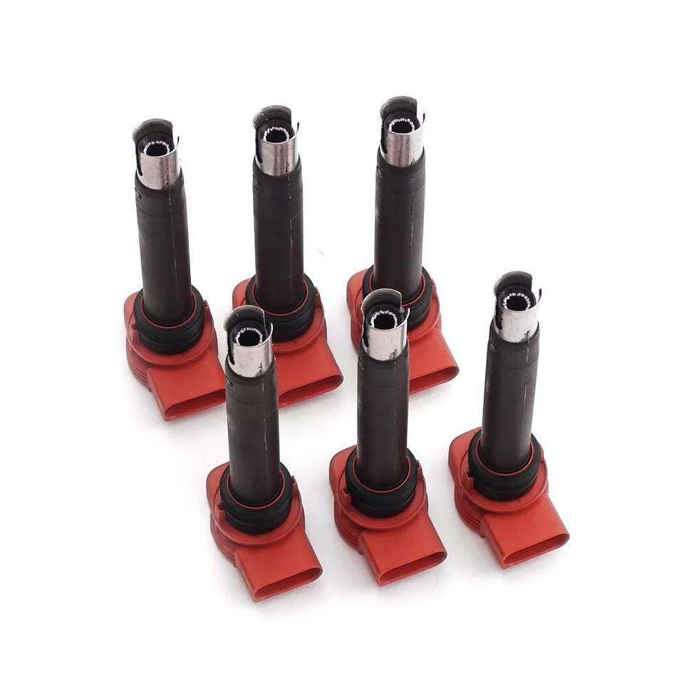 Red Coil 6Pcs RED BOSCH Ignition Coil 06E905115G fits for Porsche Cayenne ...
