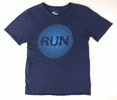 Nike Run Blue T-Shirt (Men Size S Small) Running Sports Tennis Gym