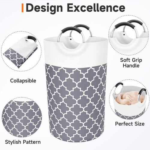 Large Laundry Basket Laundry Hamper Bag Washing Bin Clothes Bag Collapsible Tall - Picture 3 of 12