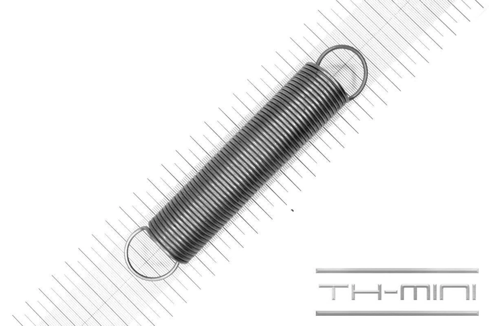 GUTEKUNST FEDERN Zug-Feder 2mm Haken Öse 27x146mm 8,7kg Spiral Edel-stahl rostfrei Metall