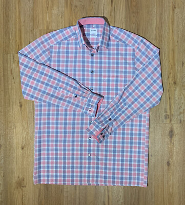 Olymp Luxor Comfort Fit Herren Hemd Kentkragen Mehrfarbig Kariert 40 15 3/4 