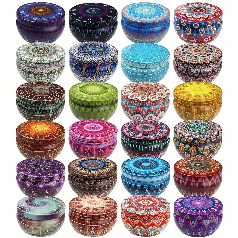 Scented Candles Soy Wax Assorted Mixed Multi Color And Fragrance Soy Wax Tin
