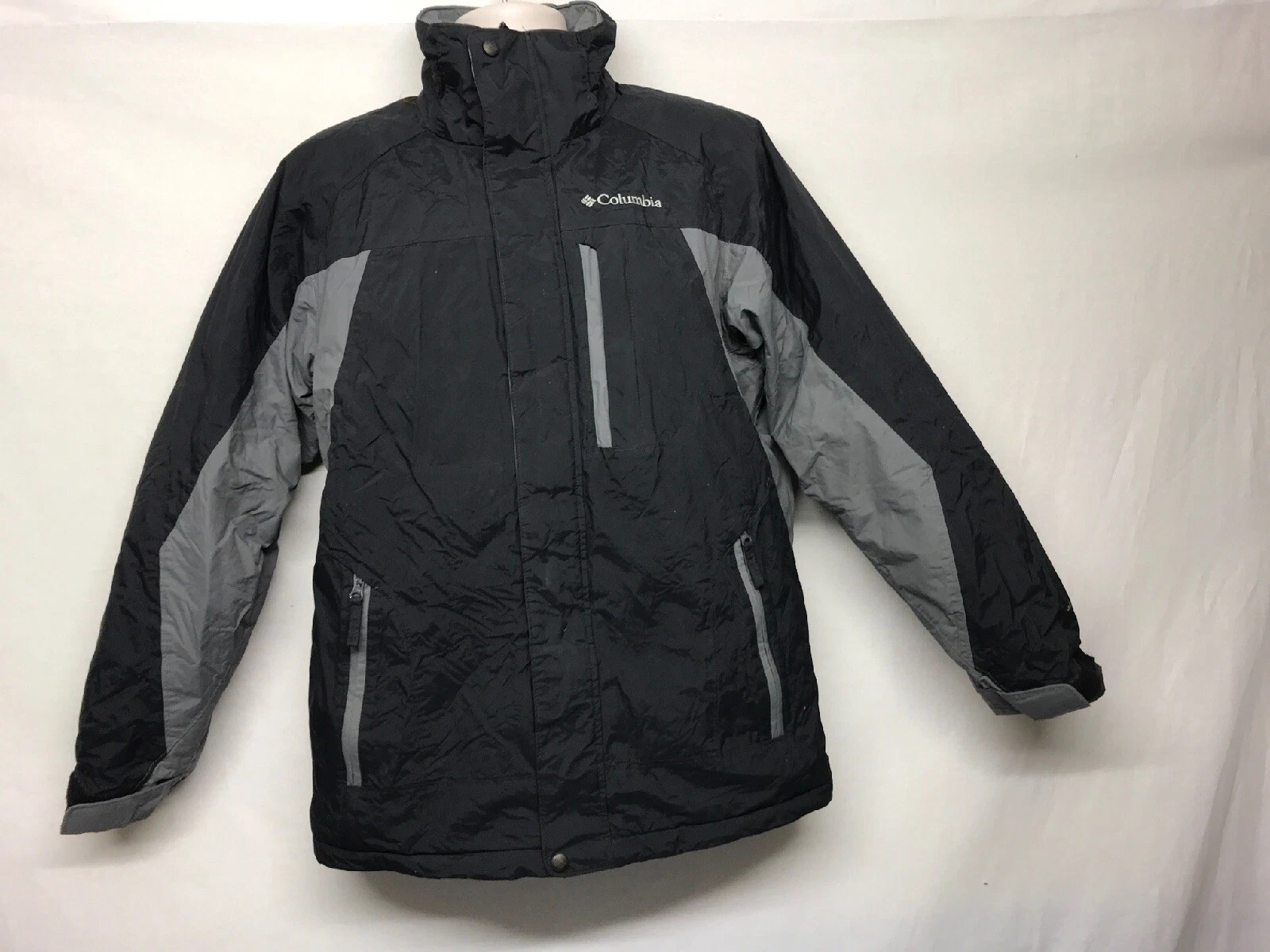 Columbia Jacket Men's Black Grey Waterproof Omni-Shield Jacket Size Small YX2