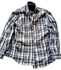 Ridgecut Toughwear Blue White Plaid Flannel Long Sleeve Shirt Mens XL