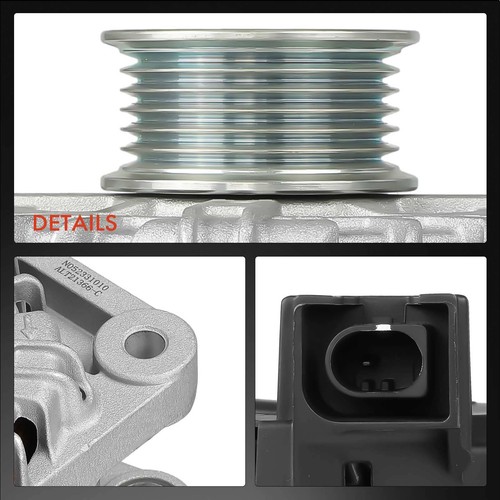Alternator for Kia Sorento 2019-2020 Sedona 19-21 Cadenza 180A 12V CW 6-Groove - Picture 8 of 9