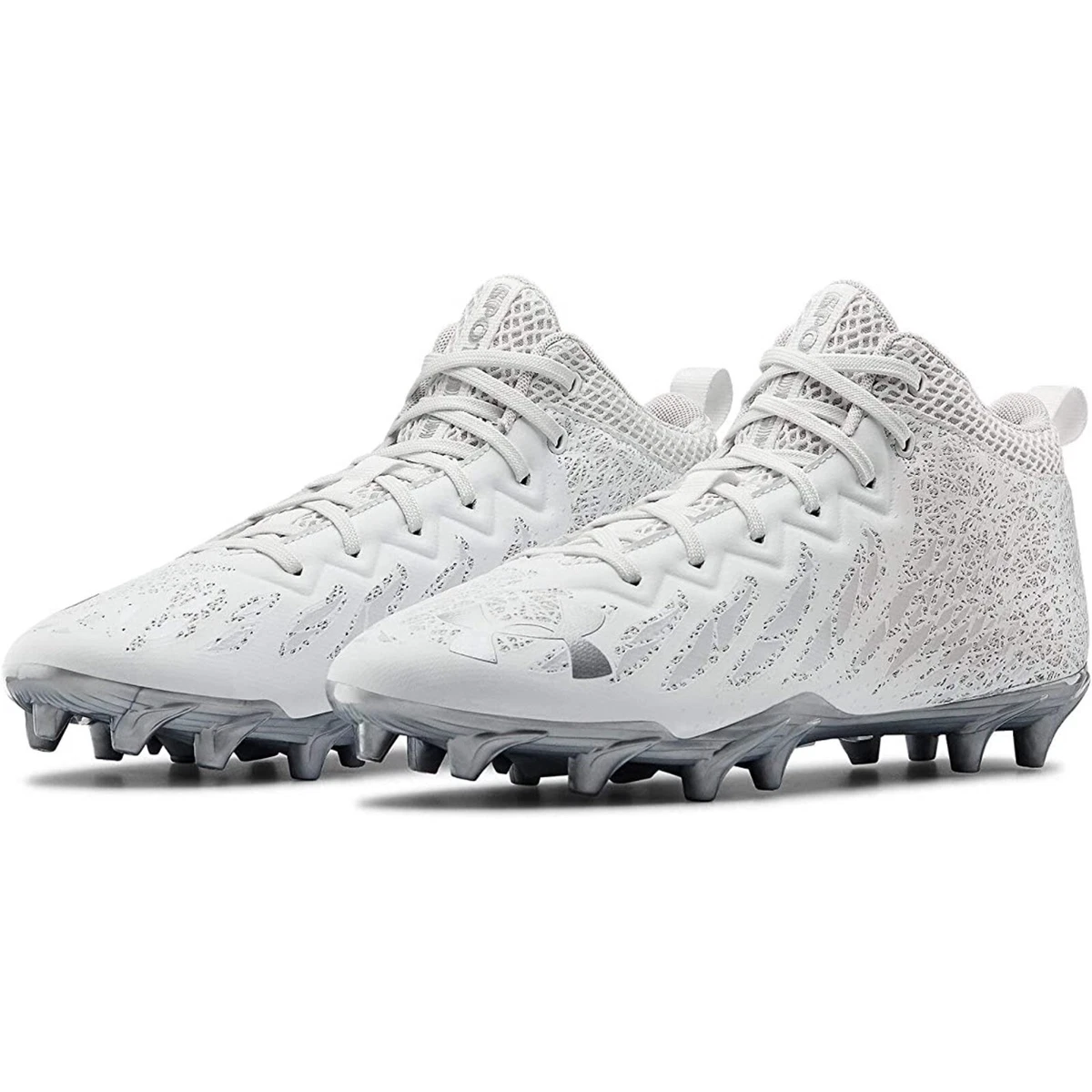 Under Armour Mens Spotlight Select Mid Mc Cleats White Size US