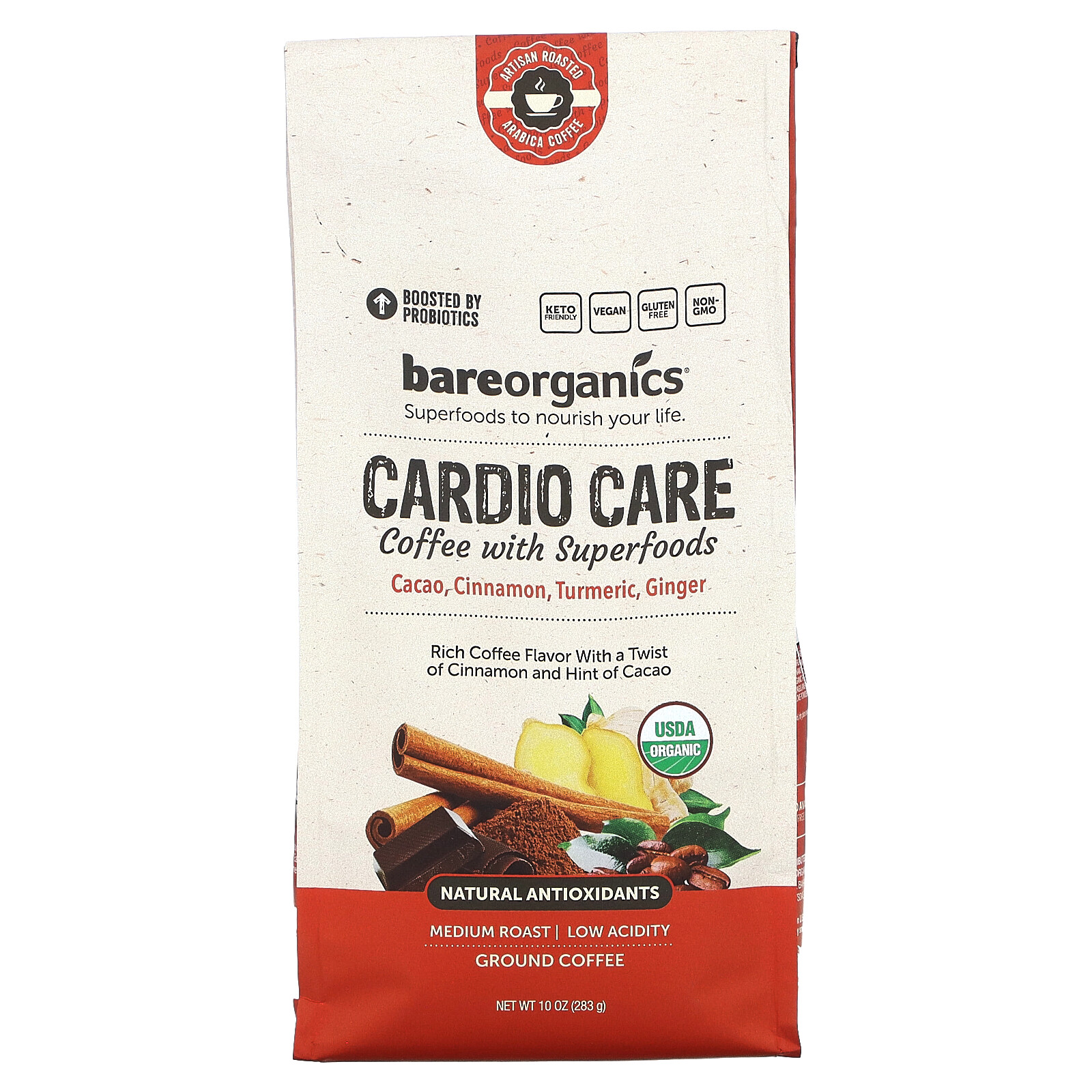 Cardio Care Кофе с добавлением суперпродуктов Молотый средней прожарки 10 унций 283 г 3490₽