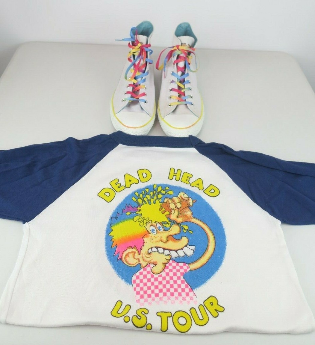 Converse Grateful Dead Head Ice Cream Kid 13 T-Shirt LOT Shoes Tour Rap Band Tee