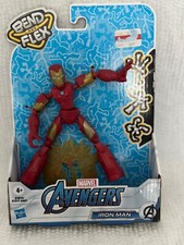 IRON MAN Marvel Avengers Bend And Flex Action Figure Toy 6-Inch With Stand, NEW