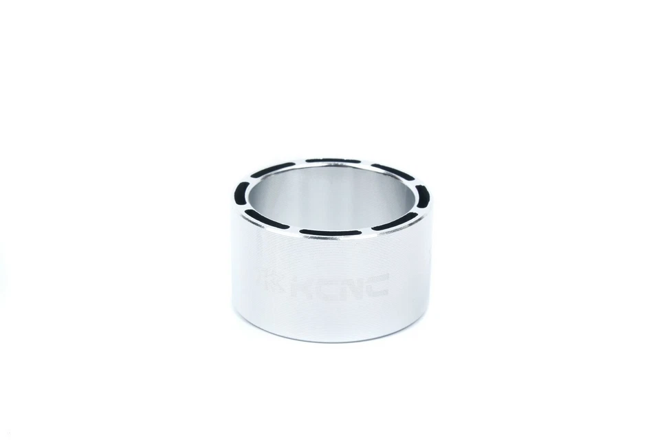 Espaciadores de auriculares KCNC diseño hueco carretera bicicleta de montaña 20 mm 4 piezas plateados Foto 3 de 4