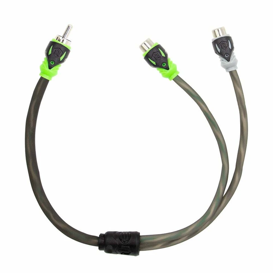 Raptor R5Y2 2 Channel Visible Dual Twist RCA Y Adaptor 2 Female 1 Male - Image 2 of 3