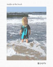 Toddler At The Beach Needlepoint Kit or Canvas