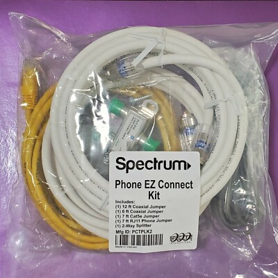 New Spectrum Phone/Modem/Internet EZ Connect Kit Jumpers/2 Way Splitter PCTPLK2