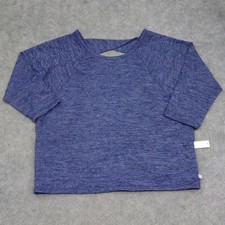 T By Talbots Sweater Womens Large L Blue Pullover Top Knit 3/4 Sleeve Comfort