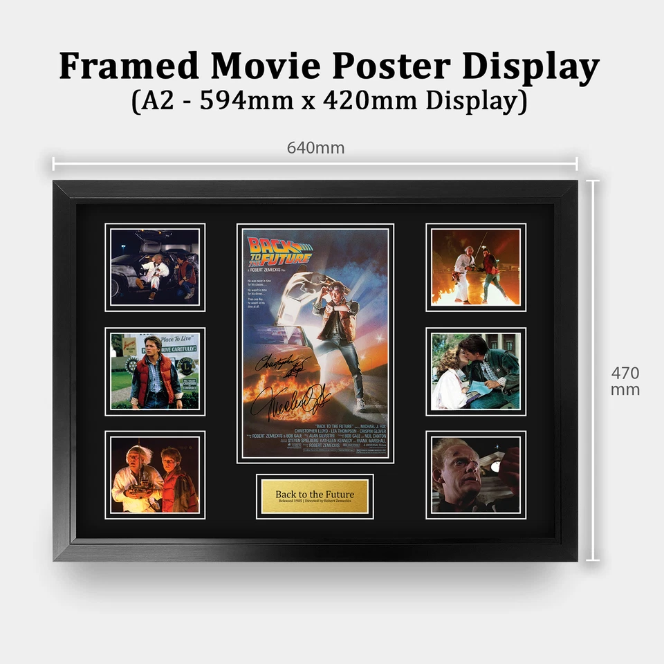 Back To The Future Signed Large A2 Framed Printed Autograph Memorabilia Gift — 第 2/4 张图片