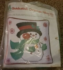 Vtg 1978 Columbia-minerva Quickstitch Christmas Pillow Kit 17  X 17  New OPEN