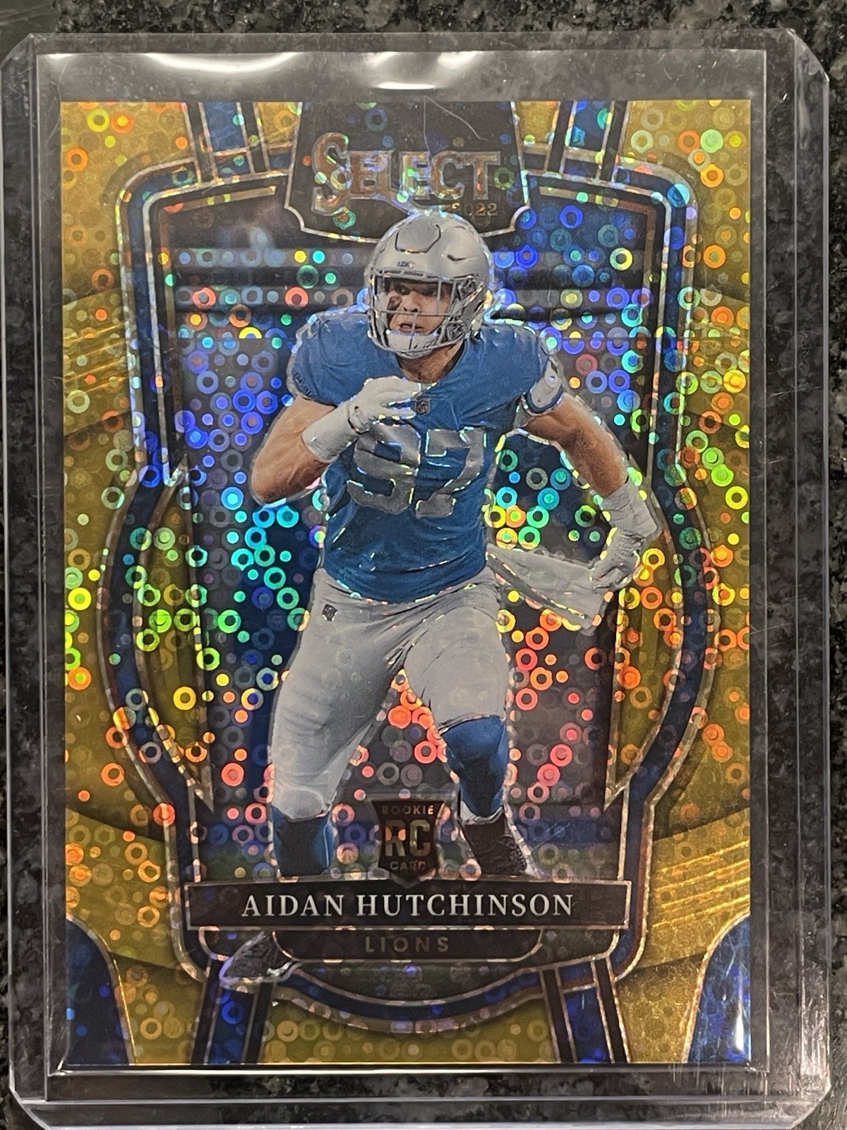 2022 Panini Select #267 Club Level Gold Disco 2/10 Aidan Hutchinson RC RAW SSP