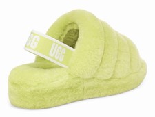 UGG Fluff Yeah Slide Sandals Neon Yellow Women's Size 6 Key Lime