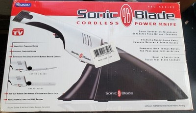 Emson Sonic Blade Cordless Electric Knife Set 2 Blades Charging Block