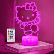 16 Colors Cartoon Night Light, Anime Character Change Decor Lamp with Remote, Di