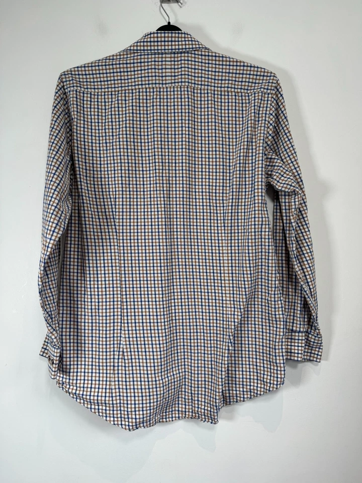 Camisa Taylor & Hunt Oxford Hombre 16.5 Cuadros Cuadros Manga Larga Calce Clásico Botón Foto 2 de 4