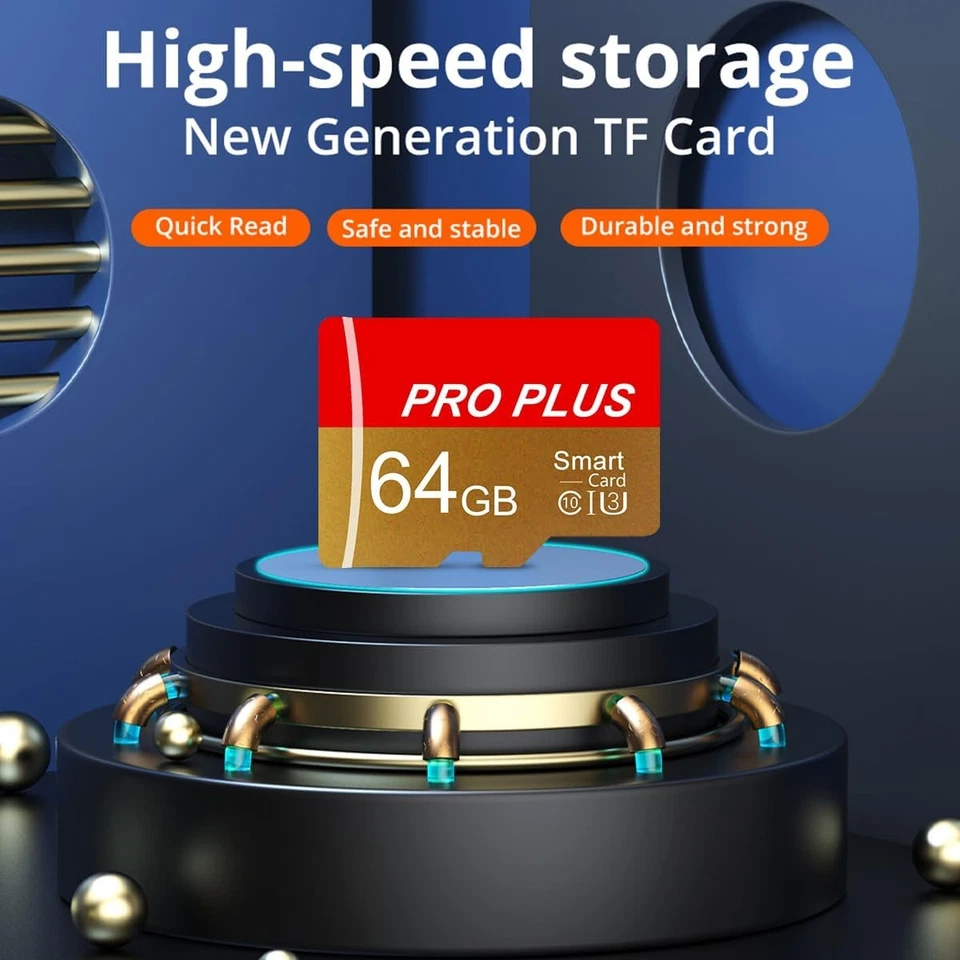 2 Pack 64GB Memory Card w/ Adapter High Speed TF Card UHS-I C10 A1 Devices - Image 4 of 4