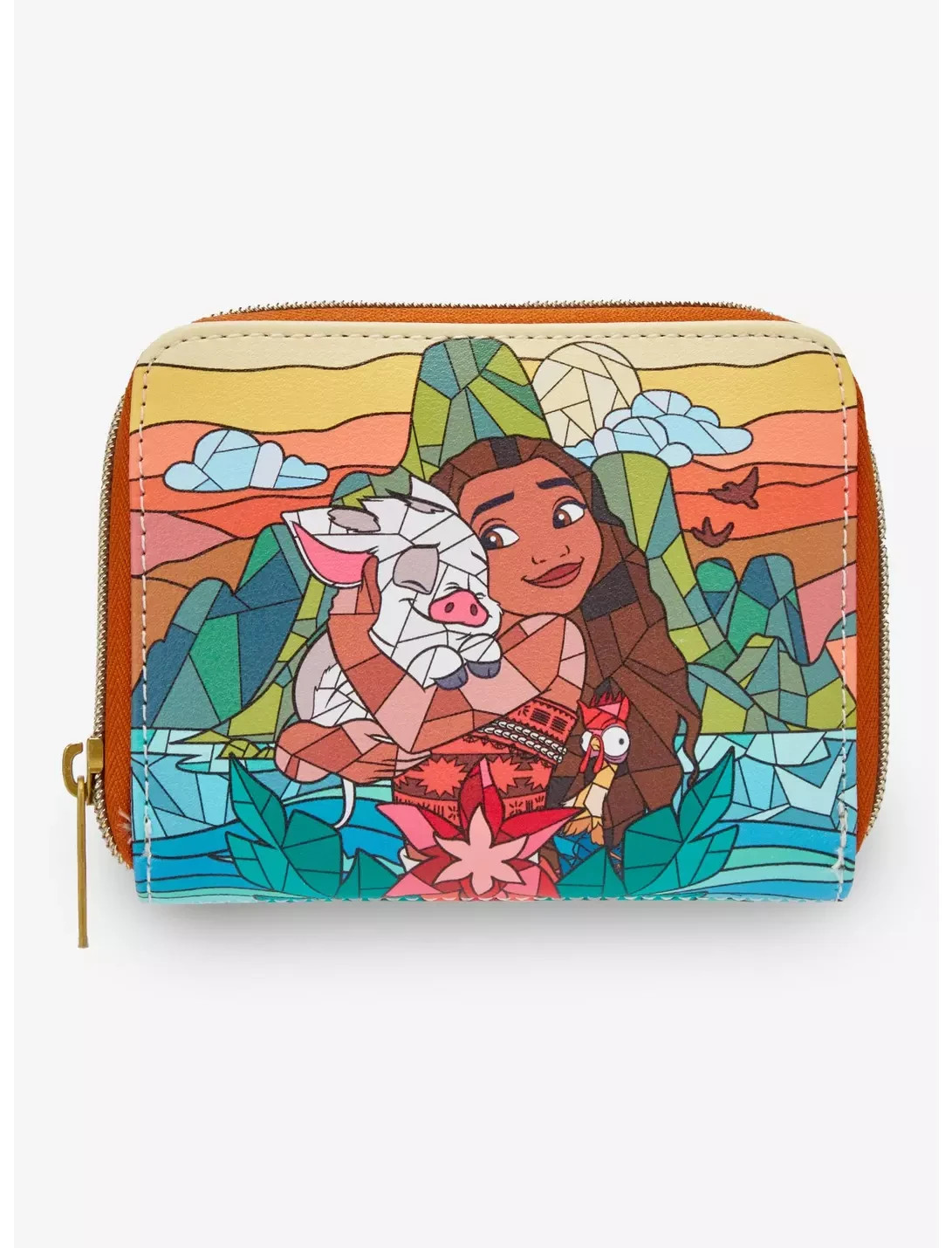 Disney Moana Stained Glass Mini Zipper Loungefly Wallet