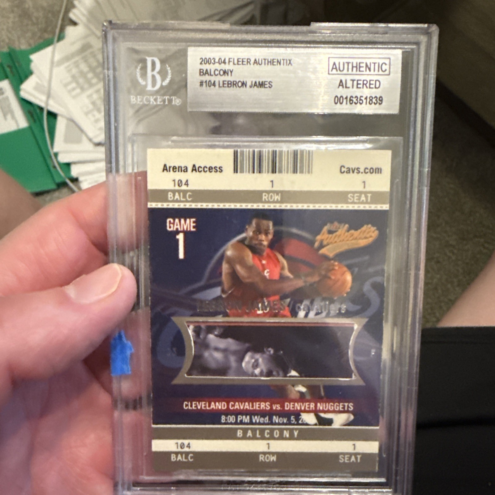 2003-04 Fleer Authentix - Rookie Authentix LeBron James #104 Balcony /250 (RC)