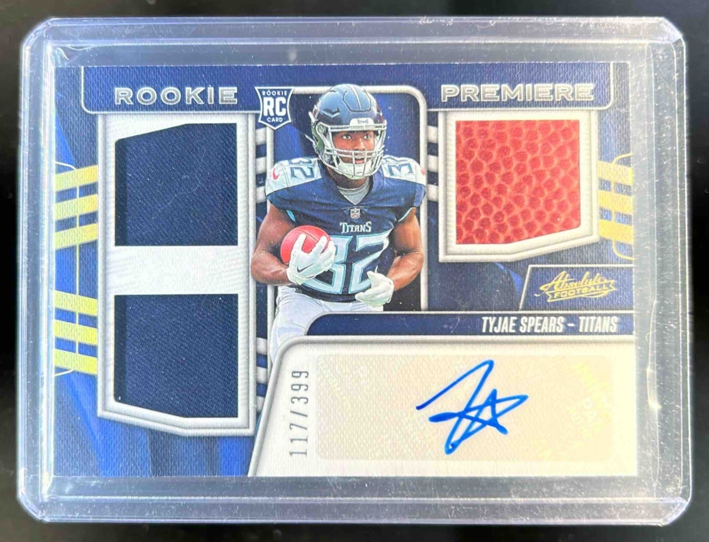 Tyjae Spears Panini Absolute Rookie Premiere Materials Autographs #RPMTSP Base