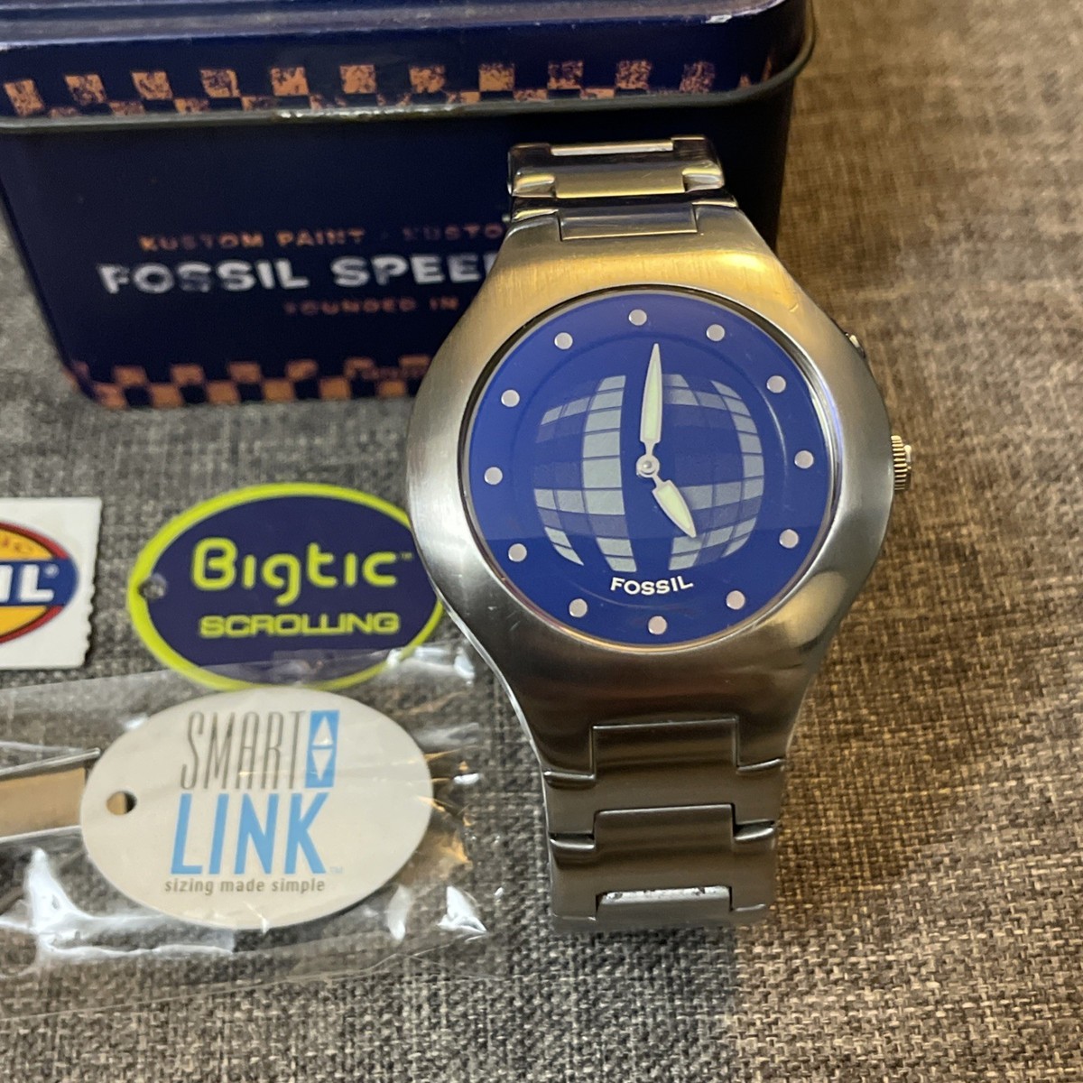 Fossil Men's Big Tic JR-8052 Animated Stainless Steel Watch w box