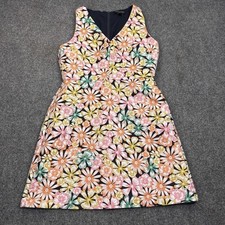 Banana Republic Dress Womens 4 Floral Fit & Flare Sleeveless V-Neck A-Line