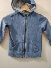 Tea Collection Sweatshirt Kids 4 Blue Zip Hoodie Terry 100 Cotton Solid Pocket
