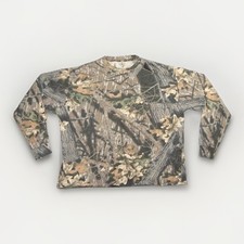 Vintage Mossy Oak Break Up Pocket T-Shirt Mens 3XL Long Sleeve Camo USA Made