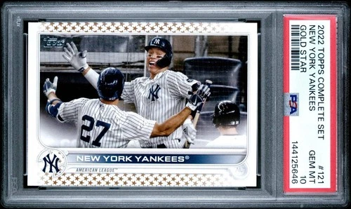 2022 Topps Complete Set #121 Aaron Judge Giancarlo Stanton Gold Star PSA 10