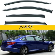 4pcs Smoke Tint with Chrome Trim Window Visors Compatible with 2018-2022 Honda A