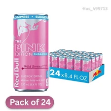 Red Bull pink Edition Sugar Free White Peach Energy Drink, 8.4 Oz (24 Pack)