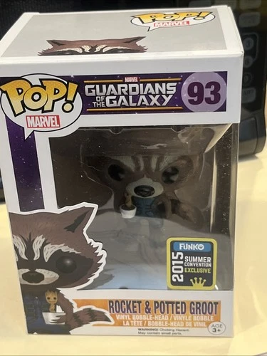 Funko Pop Marvel #93 ROCKET & POTTED GROOT  Summer Con Exc